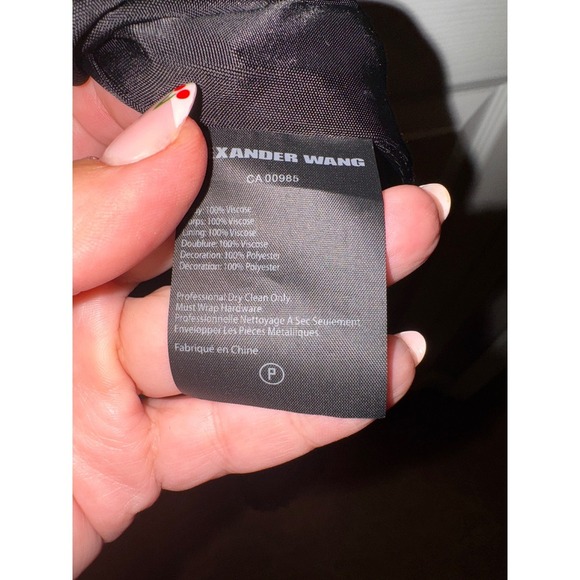 Alexander‎ Wang Halter Dress Cutout Beaded Trim Bodycon Black Size 10 - Picture 9 of 12